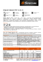 Техническое описание (TDS) Газпромнефть G-Special Hydraulic HVLP 22, 32, 46