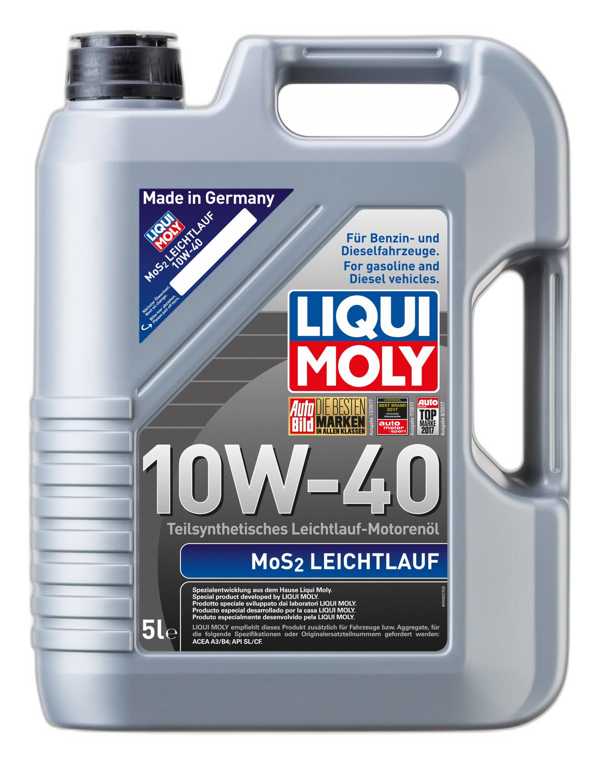 Масло моторное Liqui Moly MoS2 LeichtLauf 10/40 API SL/CF (5 л.)
