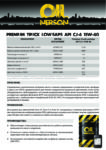 Техническое описание (TDS) Nerson Premium Truck LowSaps API CJ-4 15W-40 Техническое описание (TDS) Nerson Premium Truck LowSaps API CJ-4 15W-40
