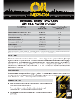 Техническое описание (TDS) Nerson Premium Truck LowSaps API CJ-4 5W-30