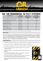 Техническое описание (TDS) Nerson Red Line Professional Fully Synthetic C3 5W-40, 0W-40