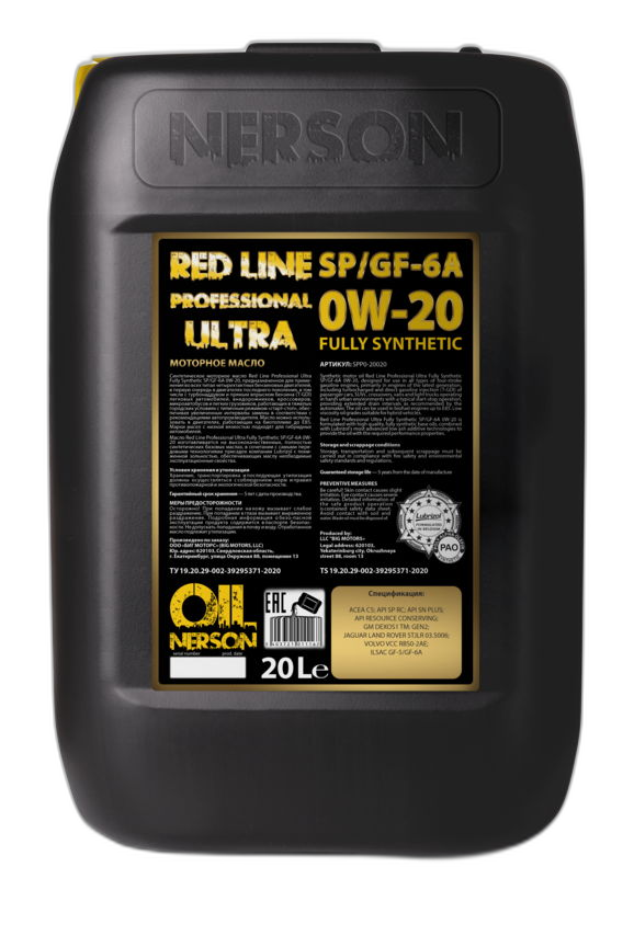 Масло моторное Nerson Red Line Professional Ultra Fully Synthetic 0/20 API SP ILSAC GF-6A (20 л.)