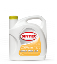 Антифриз Sintec Gold G-12 желтый (-40) (5 л.)