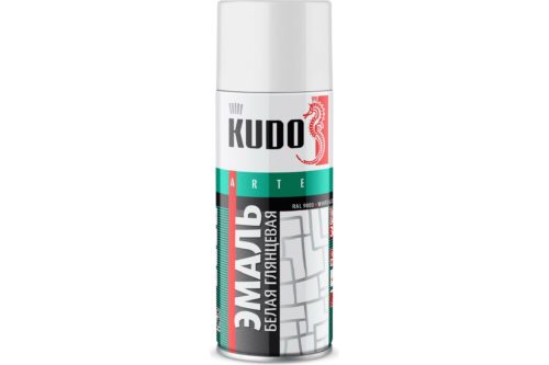 Краска аэрозольная Kudo белая блестящая (0,520 л.)