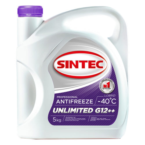 Антифриз Sintec Unlimited G-12++ (-40) фиолетовый (5 кг.)