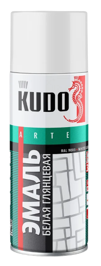 Эмаль универсальная Kudo белая глянцевая (0,520 л.) 1001- KU