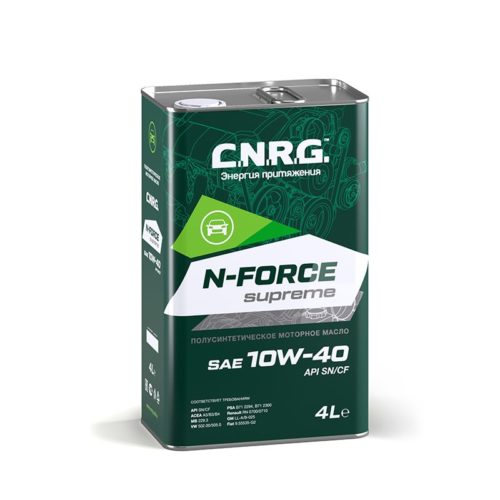 Масло моторное C.N.R.G. N-Force Supreme 10/40 API SN/CF ACEA A3/B4 (4 л.) пласт.