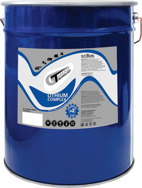 Смазка универсальная литиевая GT OIL Lithium Complex Grease HT EP 2 (18 кг.) 4640005941388