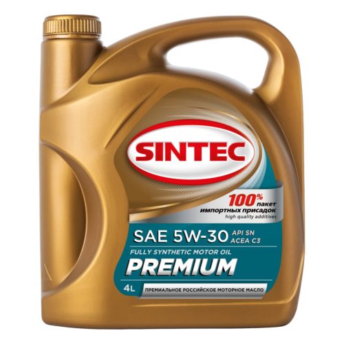 Масло моторное SINTEC Premium SAE 5W-30 API SN ACEA C3 (4 л.)