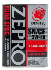 Масло моторное IDEMITSU ZEPRO EURO SPEC 5/40 API SN/CF ACEA A3/B4 (4 л.) 1849-004