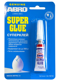 Супер-клей ABRO моментального действия (3 г.) SG-747-R