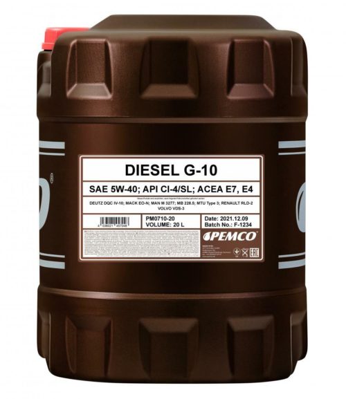 Масло моторное Pemco Diesel G-10 UHPD 5/40 API CI-4/SL ACEA E4/E7 (20 л.)