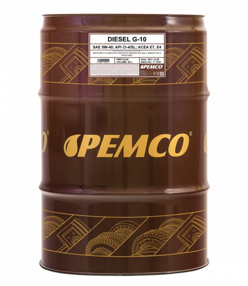 Масло моторное Pemco Diesel G-10 UHPD 5/40 API CI-4/SL ACEA E4/E7 (60 л.)