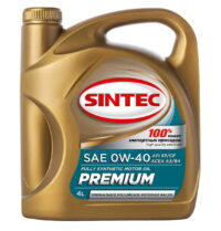 Масло моторное Sintec Premium 0/40 API SP/CF ACEA A3/B4 (4 л.)