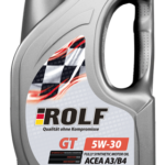 Масло моторное Rolf GT 5/30 API SL/CF ACEA A3/B4 (4 л.) пласт.