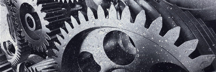 Industrial metal gears in a close-up. механизм