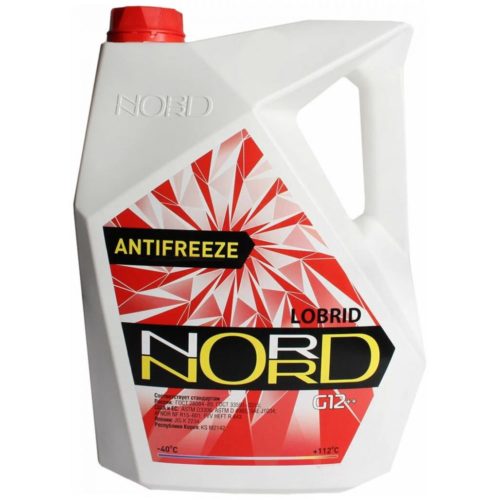 Антифриз NORD OIL Antifreeze Premium G-12+ (-40) красный (10 кг.)