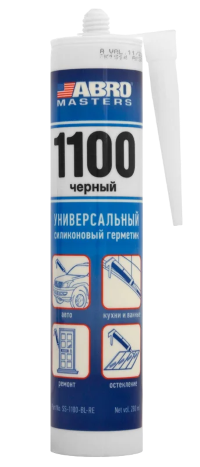 Герметик силиконовый ABRO Masters черный (0,280 кг.) SS-1100-BL