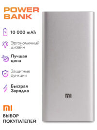 Внешний аккумулятор Xiaomi Mi Power Bank 10 000 мАh (PLM02ZM)