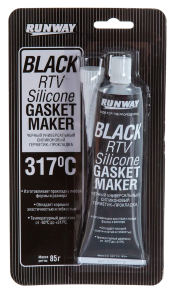 Герметик силиконовый термостойкий Runway черный (0.085 кг.) RW8501