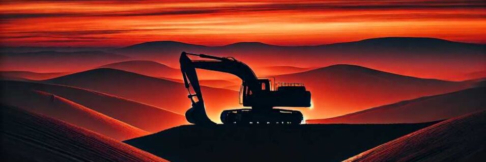 Экскаватор на закате Teboil Super XLD-3