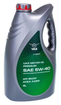 Масло моторное Лукойл UAZ Motor Oil Premium 5/40 API SN/CF ACEA A3/B4 (4 л.)