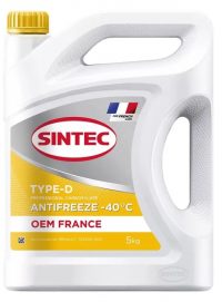 Антифриз Sintec OEM France Type-D желтый (-40) (5 кг.)