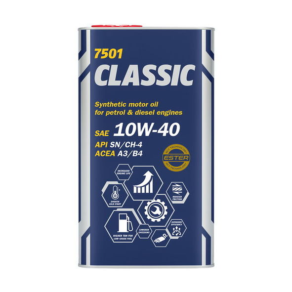 Масло моторное Mannol Classic 10W-40 API SN/CH ACEA A3/B4