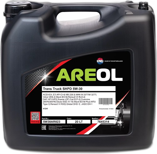 Масло моторное AREOL Trans Truck SHPD 5W-30 API CI-4 ACEA E7