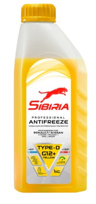 Антифриз Sibiria желтый G12+ (-40) Новая