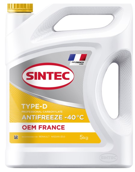 Антифриз Sintec OEM France Type-D желтый -40