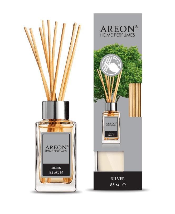 Ароматизатор для дома Areon Sticks LUX (банка, деревянные палочки) Silver серебро