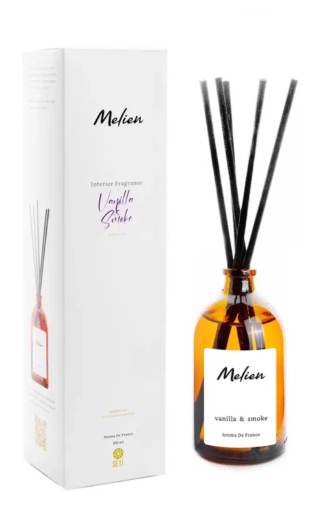 Ароматизатор для дома Melien Vanilla & Smoke (банка, деревянные палочки)