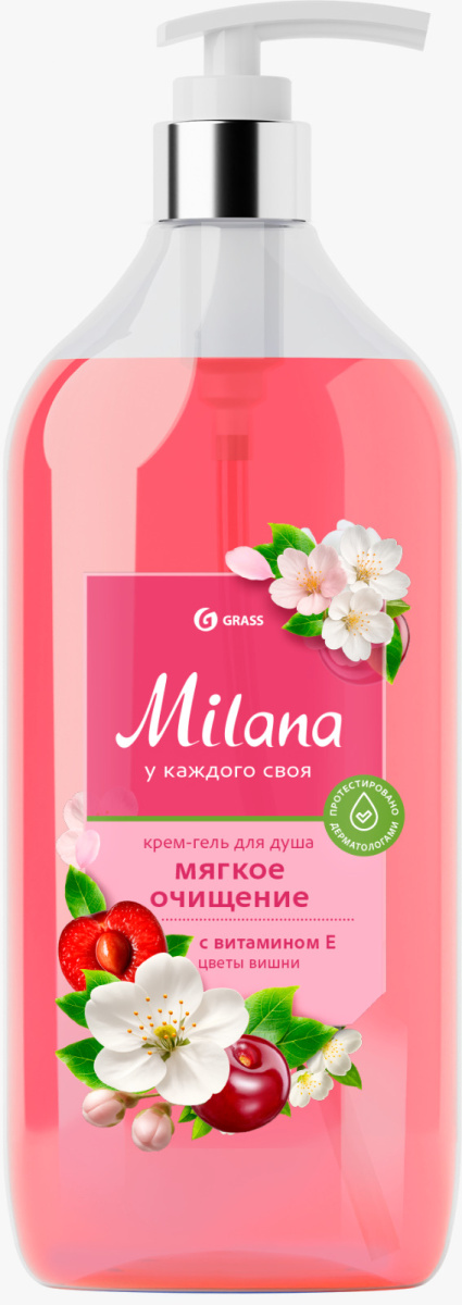 Гель для душа Grass Milana Цветы вишни c витамином Е