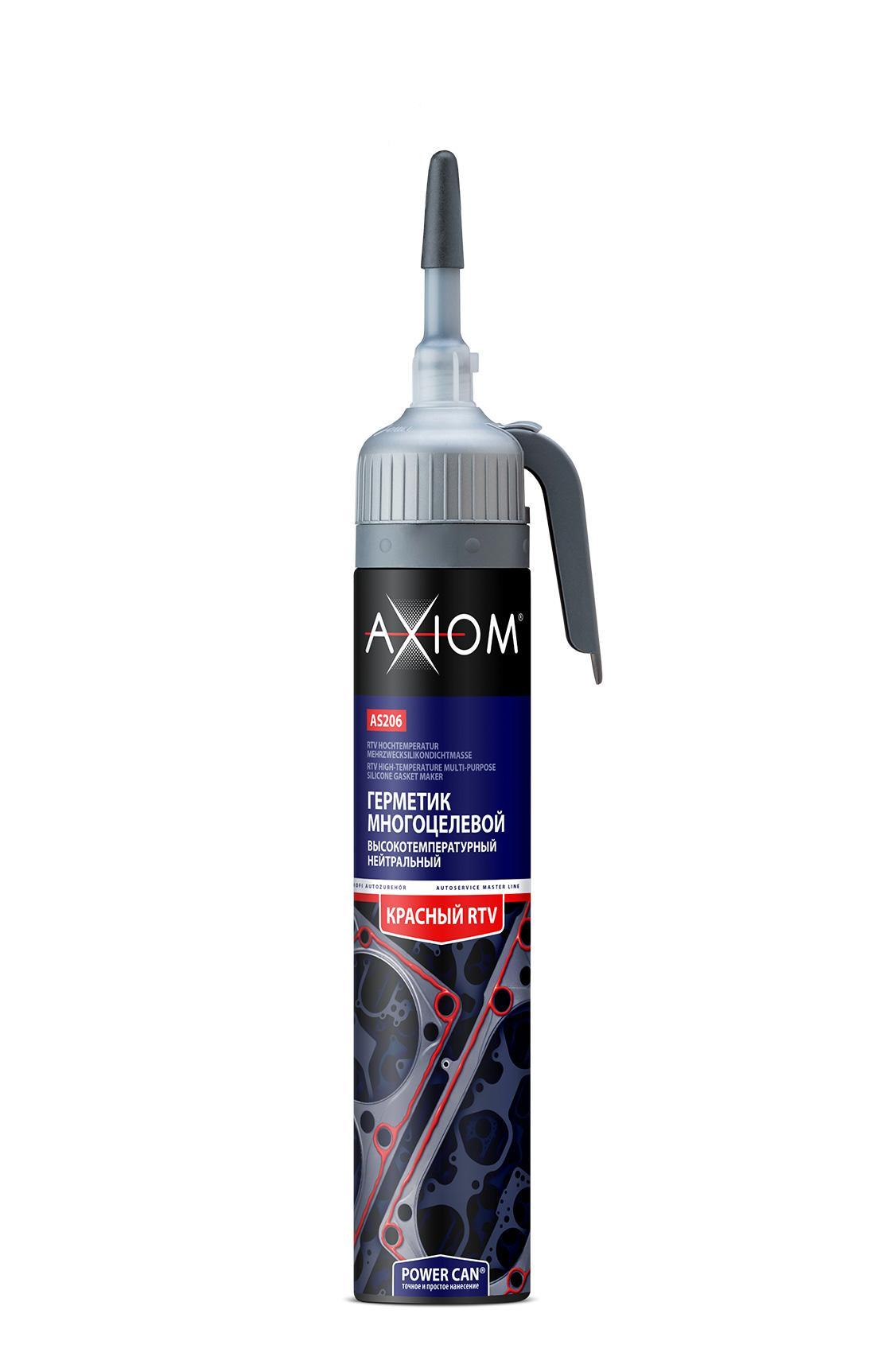Герметик прокладка AXIOM RTV Silicone высокотемпературный красный с автоподачей