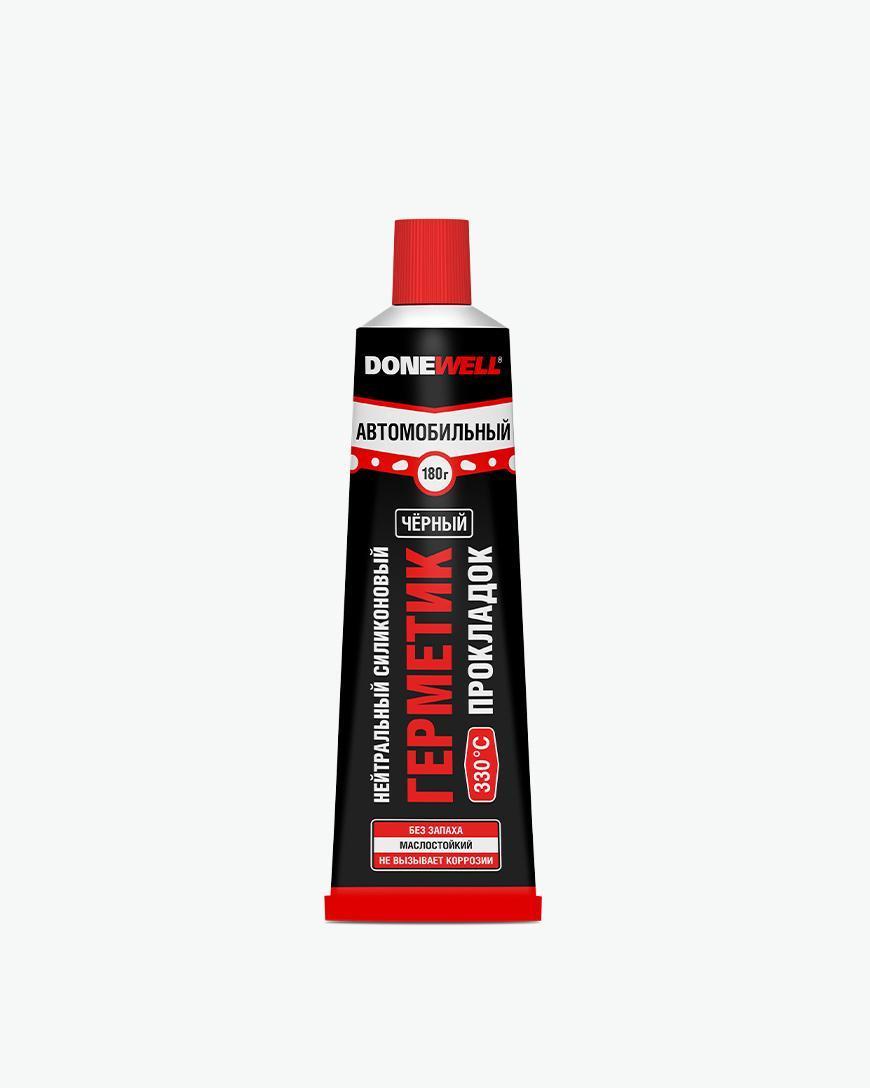 Герметик прокладка DONEWELL силиконовый нейтральный высокотемпературный, черный 180 гр