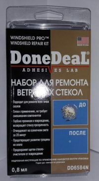 Клей для ремонта ветрового стекла Done Deal набор