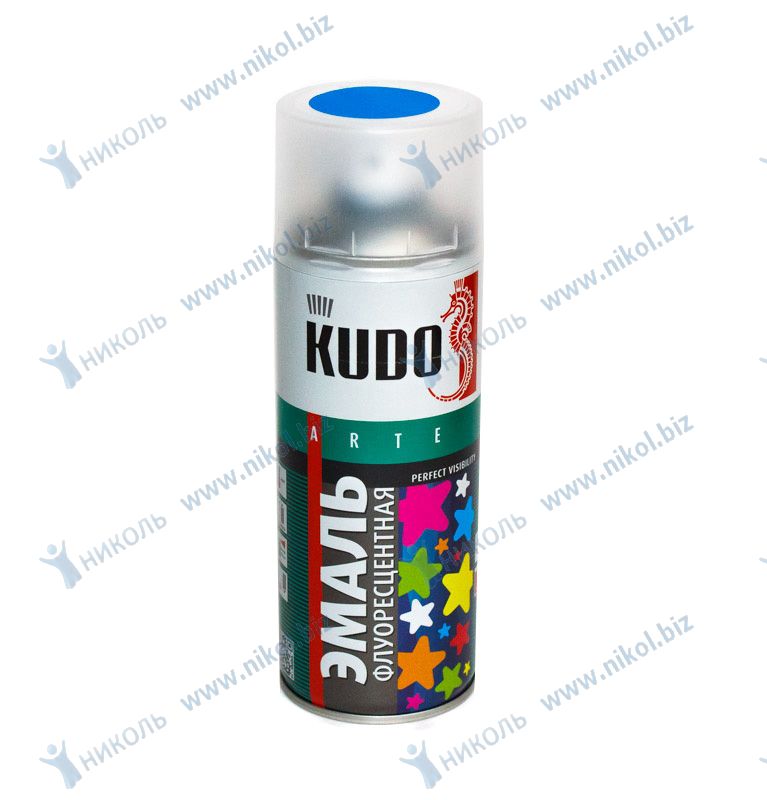 Краска аэроз голубая KUDO флуоресцентная