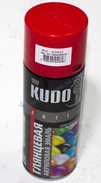 Краска аэрозольная Kudo RAL3011 вишнёвая акриловая высокоглянцевая *