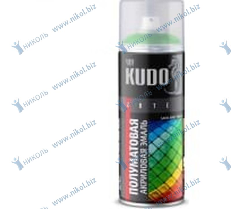Краска аэрозольная Kudo RAL6018 ярко-зеленая satin акриловая полуматовая *