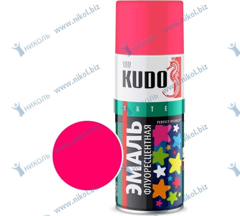 Краска аэрозольная Kudo флуоресцентная розовая *