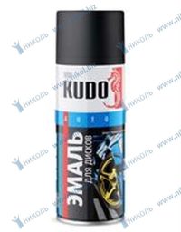 Краска аэрозольная для дисков черная матовая Kudo *