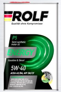 Масло Rolf Energy 5/40 A3/B4 SN/CF п/синтетическое *Р Уценка! Замятие!
