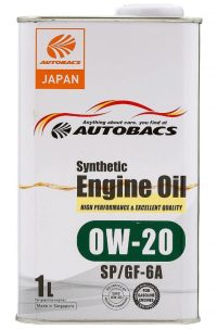Масло моторное AUTOBACS 0W-20 Synthetic Engine Oil SP/GF-6A синтетическое / 0W20