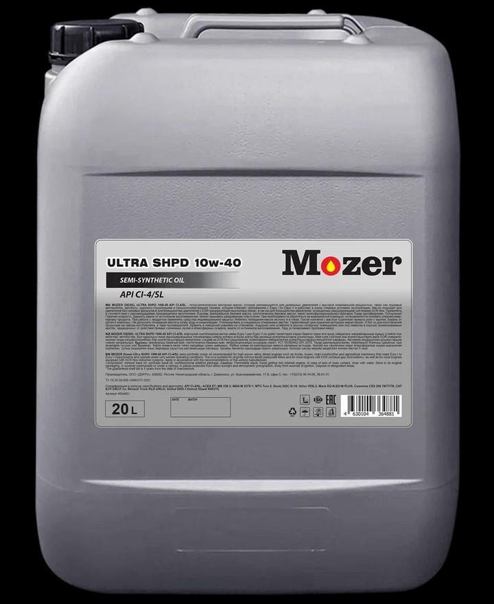 Масло моторное MOZER 10W-40 Ultra SHPD CI-4/SL полусинтетическое / 10W40