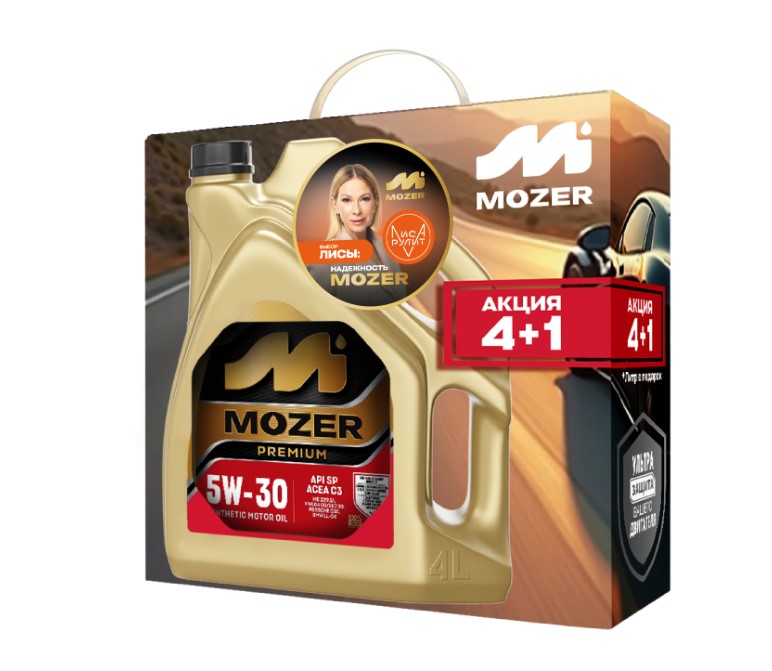 Масло моторное MOZER 5W-30 Premium A3/B4 SN/CF синтетическое 4+ Акция