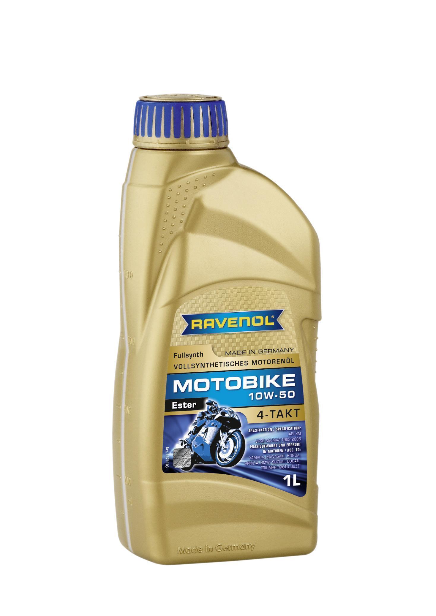 Масло моторное Ravenol 10W-50 Motobike 4-T Ester SN синтетическое / 10W50