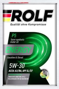 Масло моторное Rolf Energy 5W-30 A3/B4 SL/CF п/синтетическое / 5W30