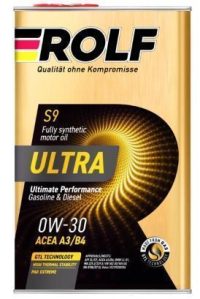 Масло моторное Rolf Ultra 0W-30 ACEA A3/B4 API SL/CF синтетическое (металл) / 0W30