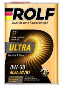 Масло моторное Rolf Ultra 0W-30 ACEA A7/B7 API SP синтетическое (металл) / 0W30